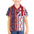 Hawaiian Lei Family Matching Short Sleeve Bodycon Dress and Hawaiian Shirt National Flag Striped Style