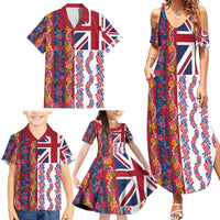 Hawaiian Lei Family Matching Summer Maxi Dress and Hawaiian Shirt National Flag Striped Style LT03 - Polynesian Pride