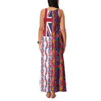 Hawaiian Lei Family Matching Tank Maxi Dress and Hawaiian Shirt National Flag Striped Style LT03 - Polynesian Pride