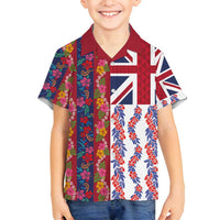 Hawaiian Lei Family Matching Tank Maxi Dress and Hawaiian Shirt National Flag Striped Style LT03 Son's Shirt Red - Polynesian Pride