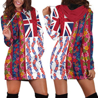 Hawaiian Lei Hoodie Dress National Flag Striped Style LT03 - Polynesian Pride