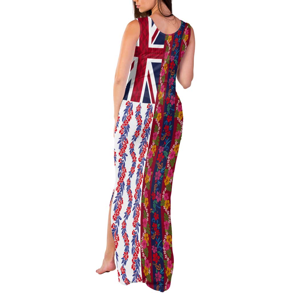 Hawaiian Lei Tank Maxi Dress National Flag Striped Style