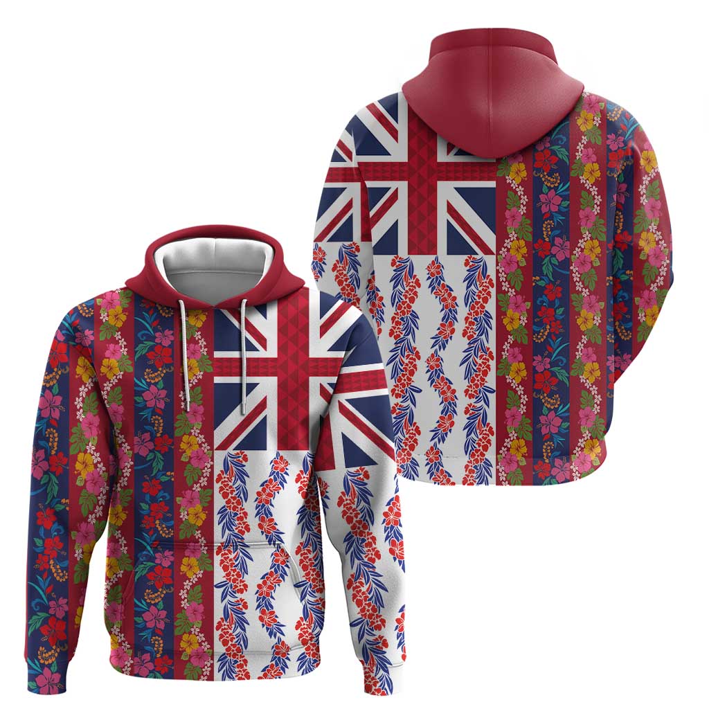 Hawaiian Lei Zip Hoodie National Flag Striped Style