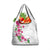 Hawaiian Hibiscus and Art Polynesian Tattoo Grocery Bag White Color