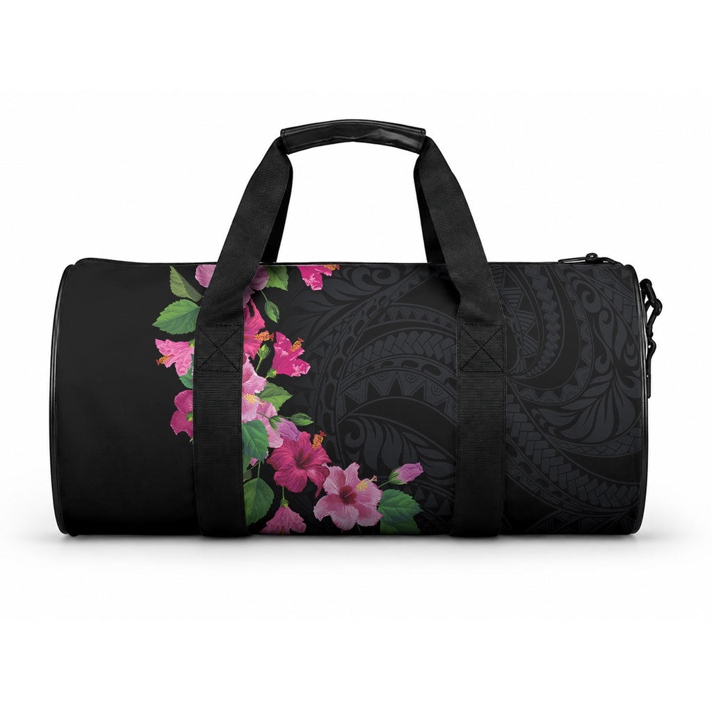 Hawaiian Hibiscus and Art Polynesian Tattoo Duffle Bag LT03 One size Black - Polynesian Pride