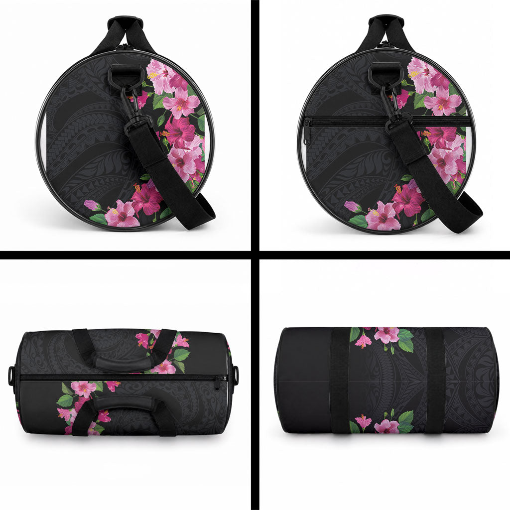Hawaiian Hibiscus and Art Polynesian Tattoo Duffle Bag