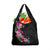 Hawaiian Hibiscus and Art Polynesian Tattoo Grocery Bag Black Color