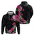 Hawaiian Hibiscus and Art Polynesian Tattoo Hoodie Black Color