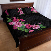 Hawaiian Hibiscus and Art Polynesian Tattoo Quilt Bed Set Black Color LT03 - Polynesian Pride