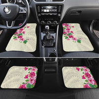Hawaiian Hibiscus and Art Polynesian Tattoo Car Mats Beige Color LT03 Set 4pcs Beige - Polynesian Pride