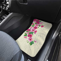 Hawaiian Hibiscus and Art Polynesian Tattoo Car Mats Beige Color LT03 - Polynesian Pride
