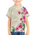 Hawaiian Hibiscus and Art Polynesian Tattoo Family Matching Long Sleeve Bodycon Dress and Hawaiian Shirt Beige Color