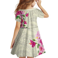 Hawaiian Hibiscus and Art Polynesian Tattoo Family Matching Tank Maxi Dress and Hawaiian Shirt Beige Color LT03 - Polynesian Pride