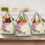 Hawaiian Hibiscus and Art Polynesian Tattoo Grocery Bag Beige Color