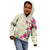 Hawaiian Hibiscus and Art Polynesian Tattoo Kid Hoodie Beige Color