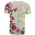 Hawaiian Hibiscus and Art Polynesian Tattoo T Shirt Beige Color