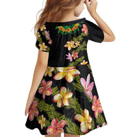 Hawaiian Lei Plumeria and Tropical Leaves Family Matching Mermaid Dress and Hawaiian Shirt Watercolor Style LT03 - Polynesian Pride
