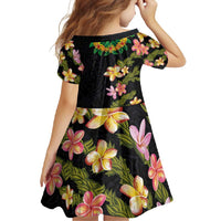 Hawaiian Lei Plumeria and Tropical Leaves Family Matching Off Shoulder Maxi Dress and Hawaiian Shirt Watercolor Style LT03 - Polynesian Pride