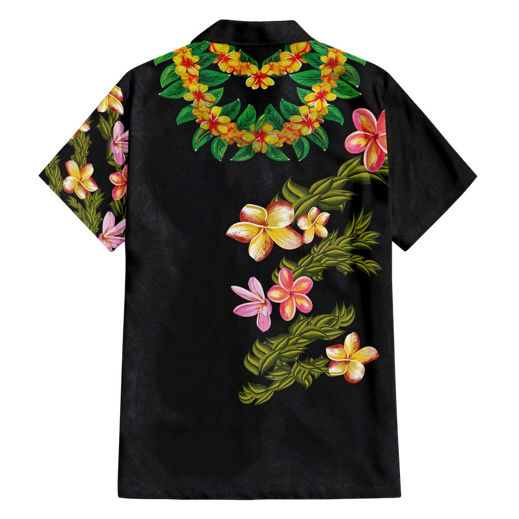 Hawaiian Lei Plumeria and Tropical Leaves Family Matching Summer Maxi Dress and Hawaiian Shirt Watercolor Style LT03 - Polynesian Pride