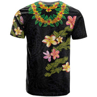 Hawaiian Lei Plumeria and Tropical Leaves T Shirt Watercolor Style