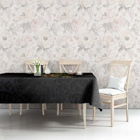 Hawaiian Lei Plumeria and Tropical Leaves Tablecloth Watercolor Style
