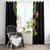 Hawaiian Lei Plumeria and Tropical Leaves Window Curtain Watercolor Style