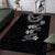 Hawaiian Lei Plumeria and Tropical Leaves Area Rug Watercolor Style-Grayscale