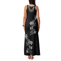 Hawaiian Lei Plumeria and Tropical Leaves Family Matching Tank Maxi Dress and Hawaiian Shirt Watercolor Style-Grayscale LT03 - Polynesian Pride