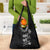Hawaiian Lei Plumeria and Tropical Leaves Grocery Bag Watercolor Style-Grayscale