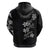 Hawaiian Lei Plumeria and Tropical Leaves Hoodie Watercolor Style-Grayscale