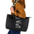 Hawaiian Lei Plumeria and Tropical Leaves Leather Tote Bag Watercolor Style-Grayscale