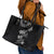 Hawaiian Lei Plumeria and Tropical Leaves Leather Tote Bag Watercolor Style-Grayscale