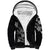 Hawaiian Lei Plumeria and Tropical Leaves Sherpa Hoodie Watercolor Style-Grayscale