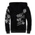 Hawaiian Lei Plumeria and Tropical Leaves Sherpa Hoodie Watercolor Style-Grayscale