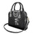 Hawaiian Lei Plumeria and Tropical Leaves Shoulder Handbag Watercolor Style-Grayscale