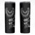 Hawaiian Lei Plumeria and Tropical Leaves Skinny Tumbler Watercolor Style-Grayscale