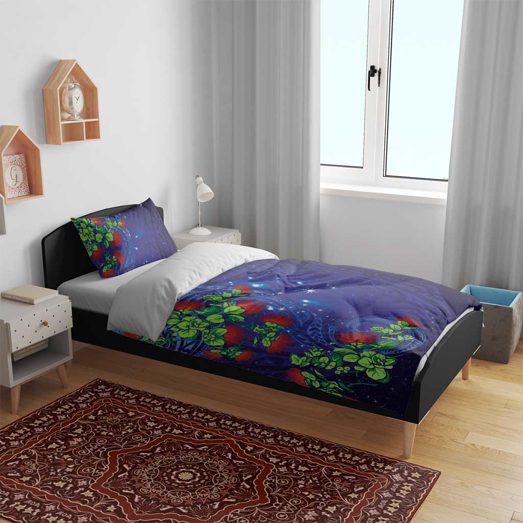 Matariki New Zealand Maori and Pohutukawa Bedding Set Galaxy Blue Sky Style