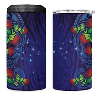 Matariki New Zealand Maori and Pohutukawa 4 in 1 Can Cooler Tumbler Galaxy Blue Sky Style LT03 One Size: 16 oz Blue - Polynesian Pride