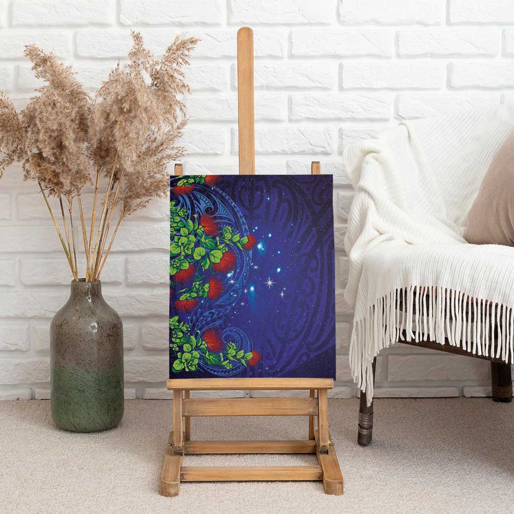 Matariki New Zealand Maori and Pohutukawa Canvas Wall Art Galaxy Blue Sky Style