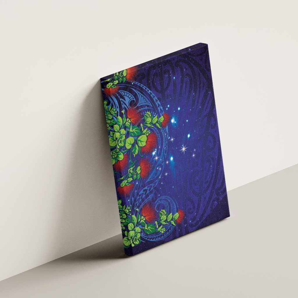 Matariki New Zealand Maori and Pohutukawa Canvas Wall Art Galaxy Blue Sky Style