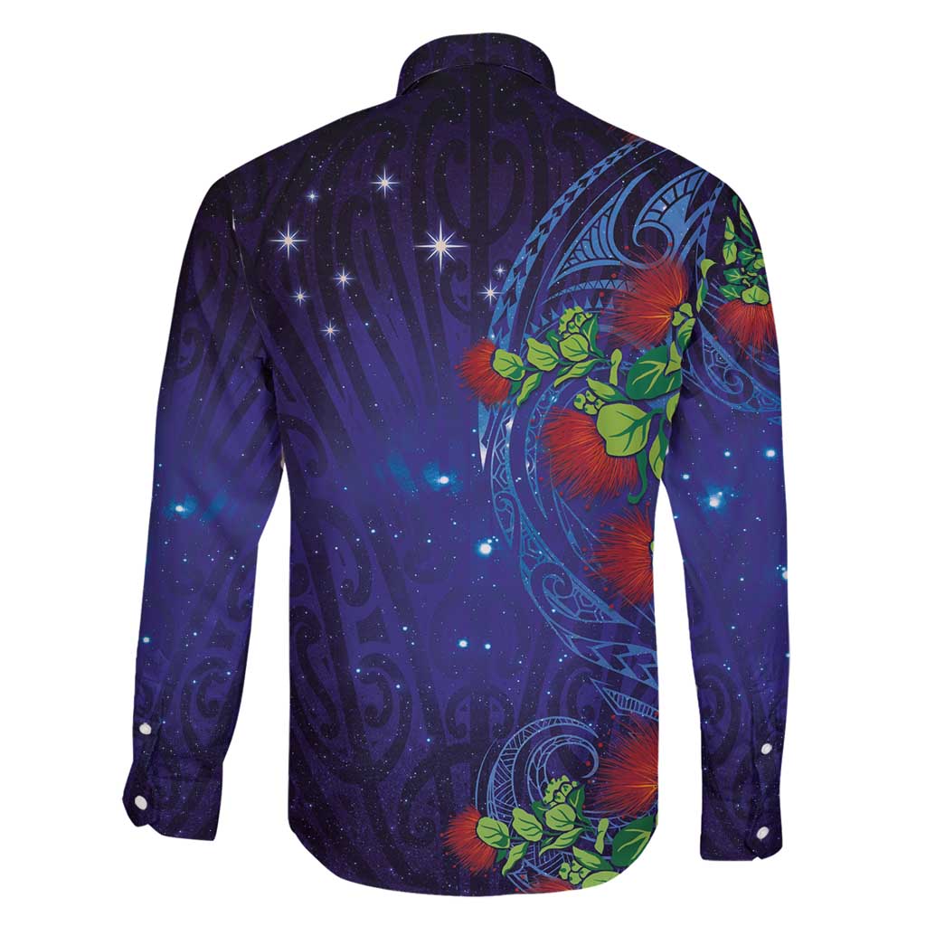 Matariki New Zealand Maori and Pohutukawa Family Matching Tank Maxi Dress and Hawaiian Shirt Galaxy Blue Sky Style LT03 - Polynesian Pride