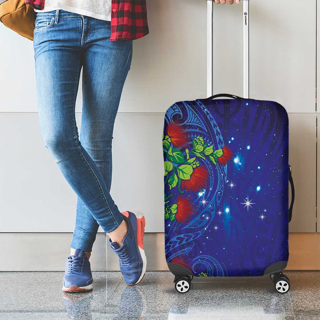 Matariki New Zealand Maori and Pohutukawa Luggage Cover Galaxy Blue Sky Style