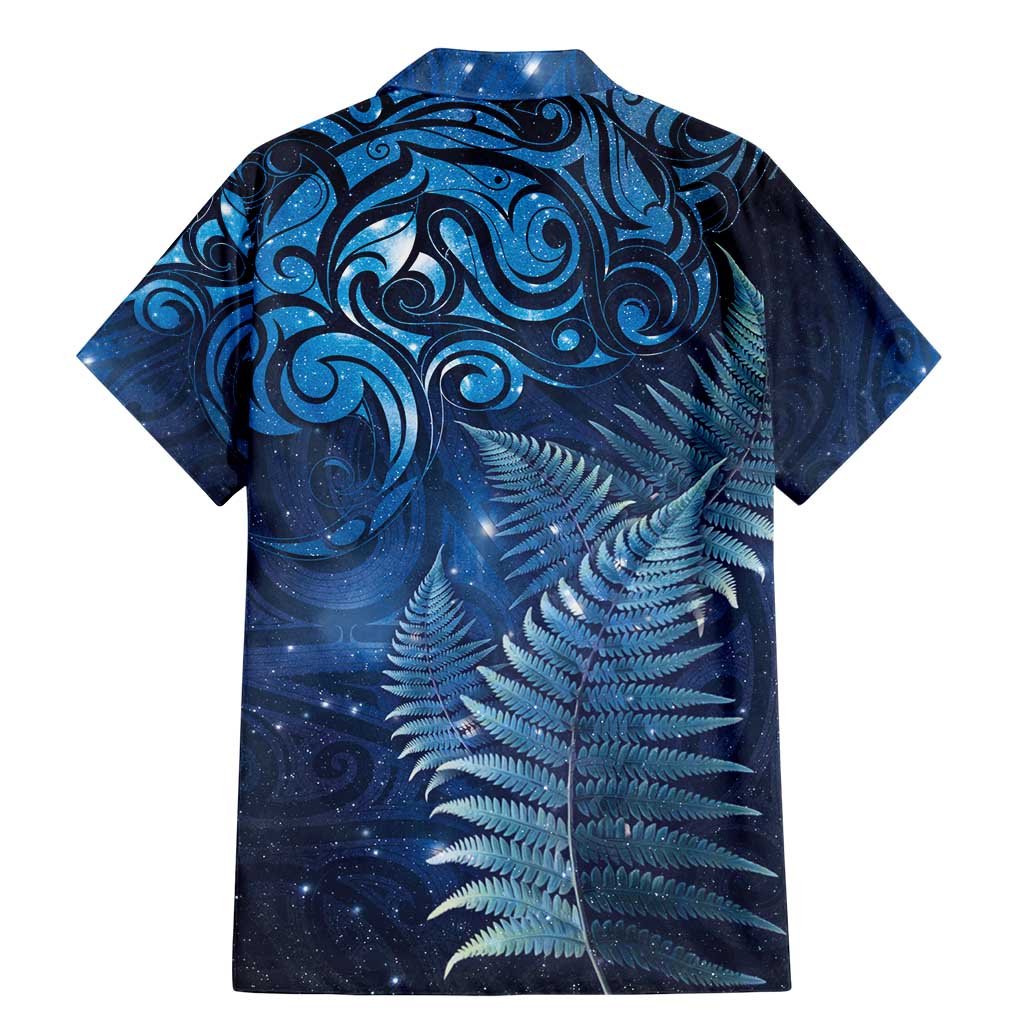 Matariki New Zealand Maori Silver Fern Family Matching Mermaid Dress and Hawaiian Shirt Galaxy Blue Sky Style LT03 - Polynesian Pride