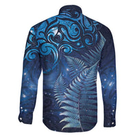 Matariki New Zealand Maori Silver Fern Family Matching Summer Maxi Dress and Hawaiian Shirt Galaxy Blue Sky Style LT03 - Polynesian Pride