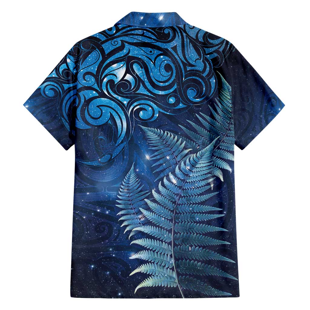 Matariki New Zealand Maori Silver Fern Family Matching Tank Maxi Dress and Hawaiian Shirt Galaxy Blue Sky Style LT03 - Polynesian Pride