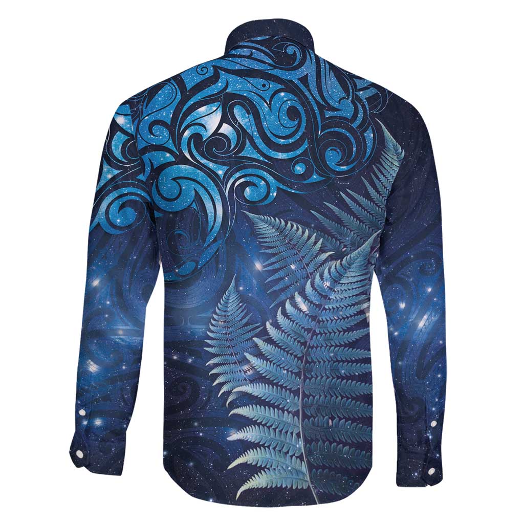 Matariki New Zealand Maori Silver Fern Family Matching Tank Maxi Dress and Hawaiian Shirt Galaxy Blue Sky Style LT03 - Polynesian Pride