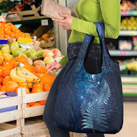 Matariki New Zealand Maori Silver Fern Grocery Bag Galaxy Blue Sky Style