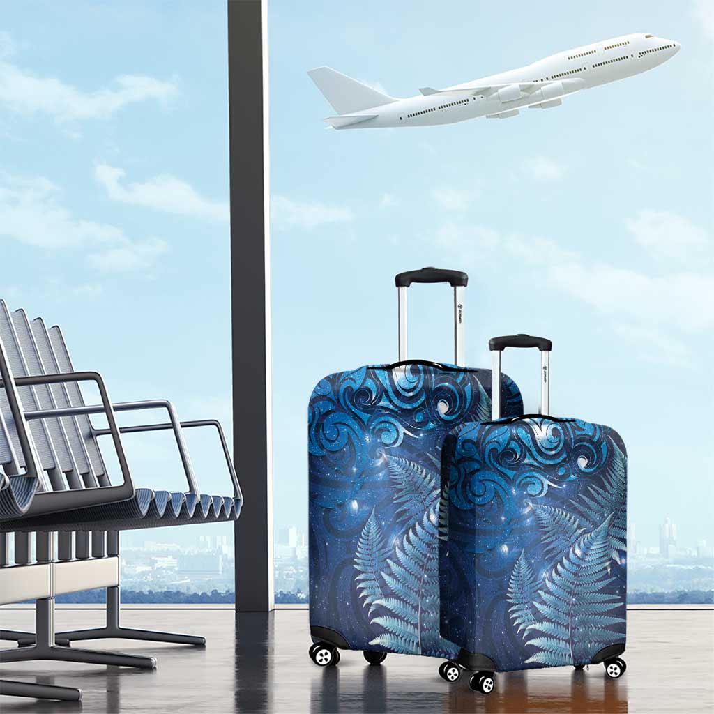 Matariki New Zealand Maori Silver Fern Luggage Cover Galaxy Blue Sky Style