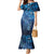 Matariki New Zealand Maori Silver Fern Mermaid Dress Galaxy Blue Sky Style
