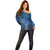 Matariki New Zealand Maori Silver Fern Off Shoulder Sweater Galaxy Blue Sky Style